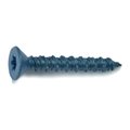 Torquemaster Masonry Screw, 5/16" Dia., Flat, 2-1/4" L, Steel Blue Ruspert, 50 PK 54255